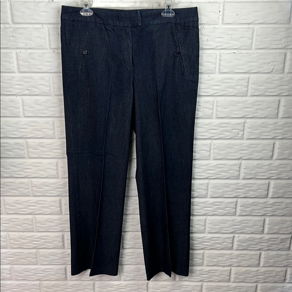 SANDRO TROUSER JEAN TAILORED STYLE STRAIGHT LEG FLAT FRONT SZ 10 PETITE